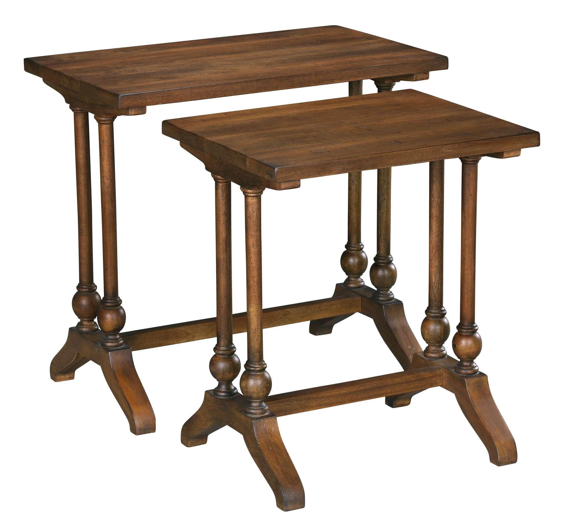 Fairfax Nest of Tables with warm wood finish, turned legs, and classic design for versatile living space styling