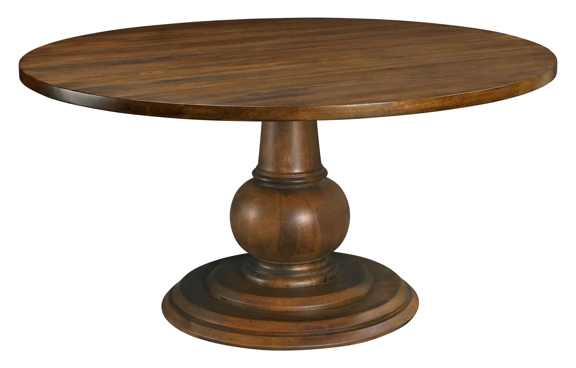 Fairfax Round Pedestal Dining Table with warm wood finish and classic carved base in traditional style