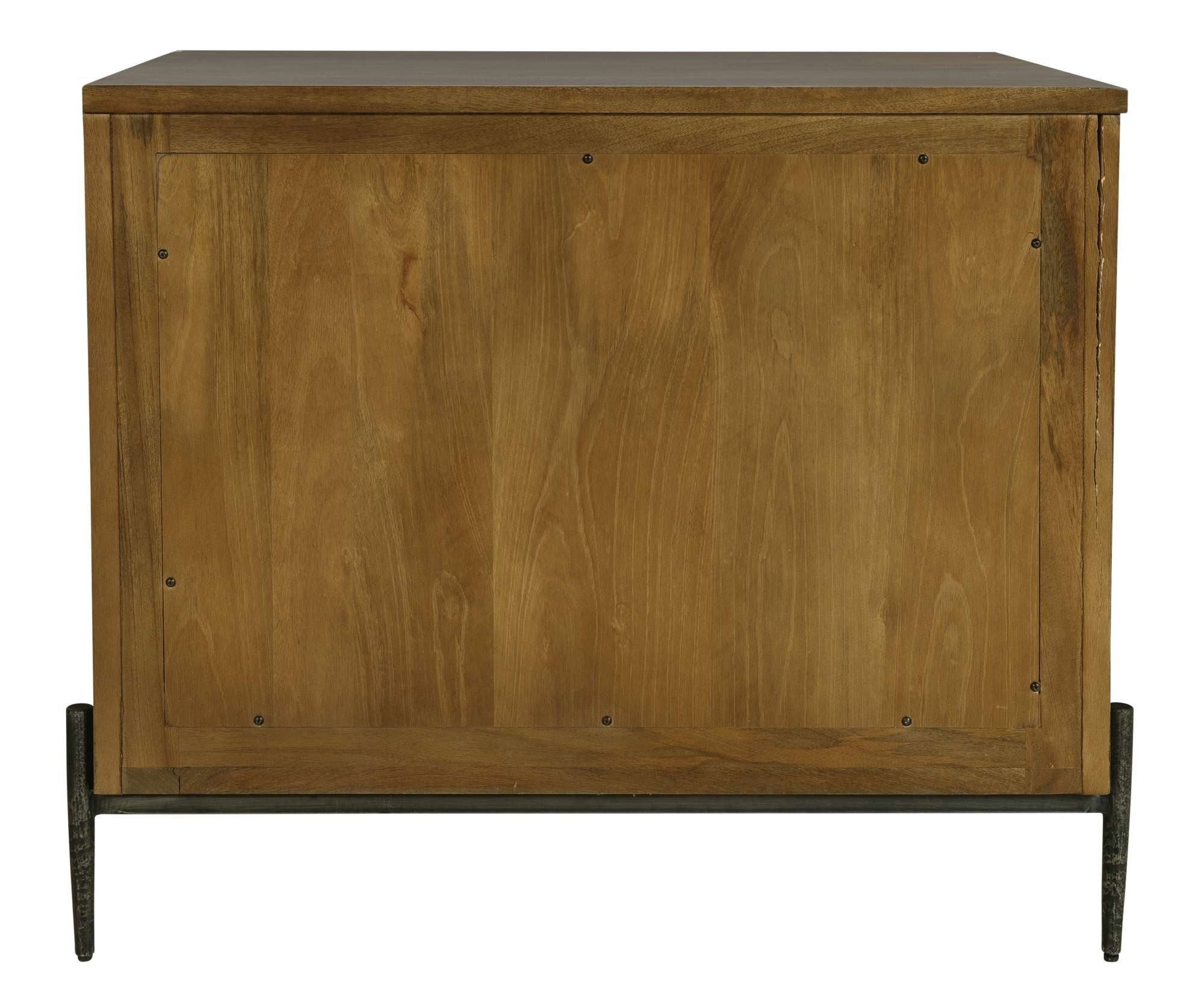 Bedford Park Executive File with warm wood finish, clean lines, and black metal legs for a modern office look