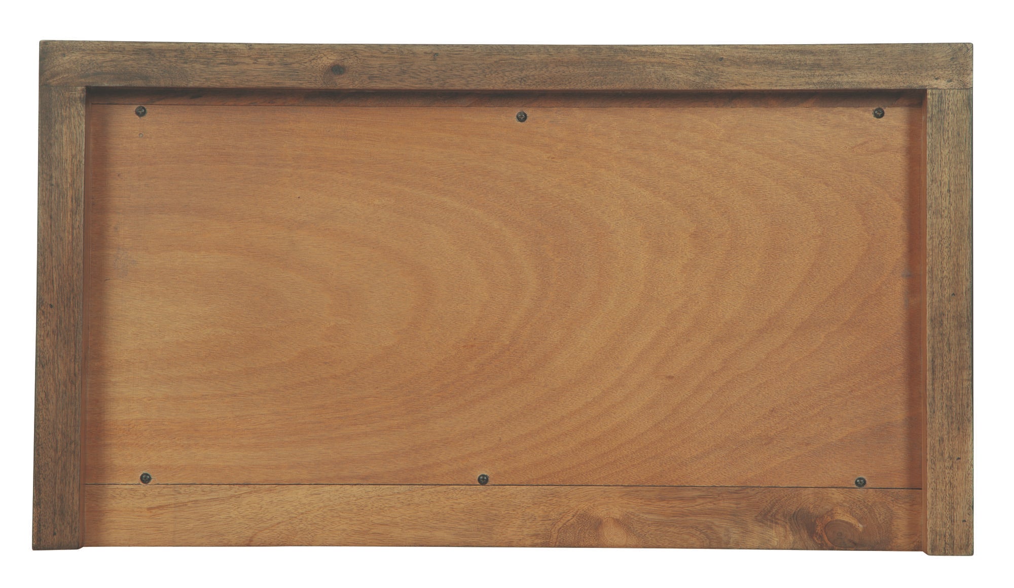 Solid mango wood back panel for Bedford Park Bookcase with Bedford Park finish and iron hardware details