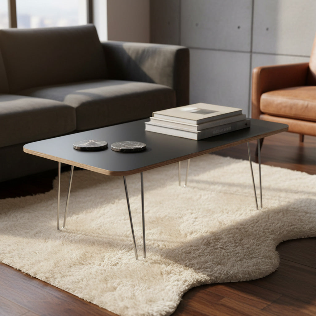 DesignerPly Radiused Coffee Table: Matte Black