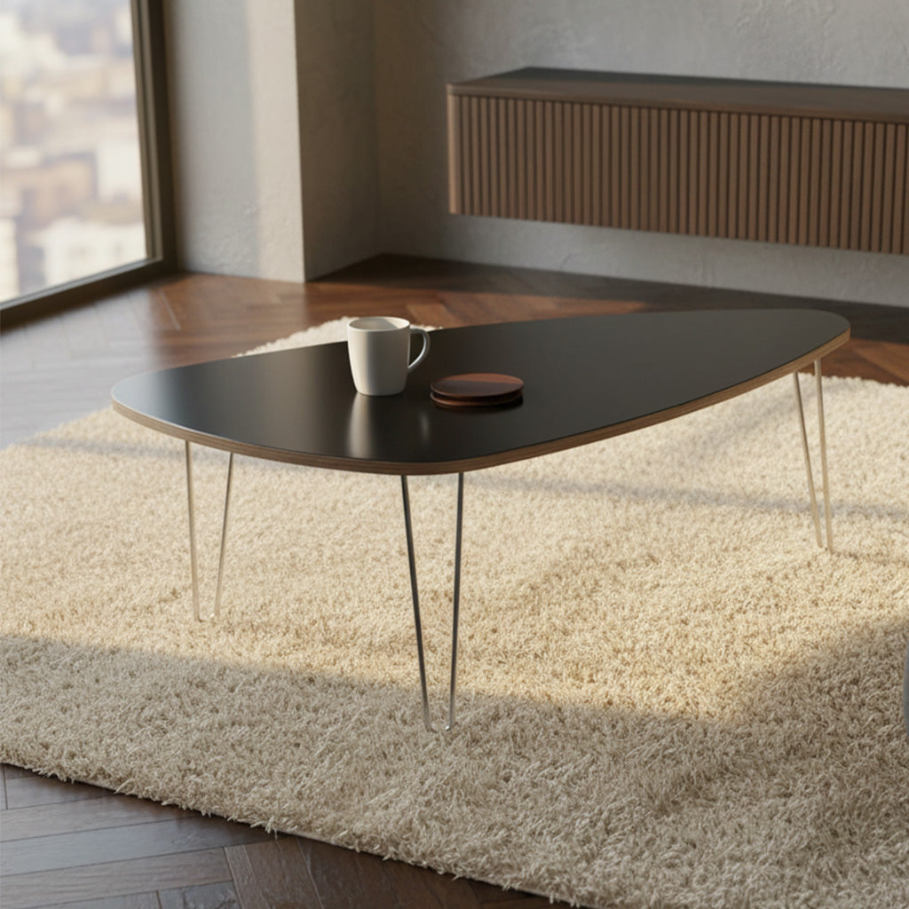 DesignerPly Triangle Coffee Table: Matte Black