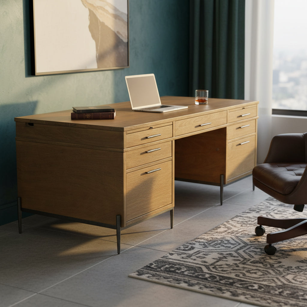 FBK27 アメリカ製 HEKMAN ヘックマン ファニチャー ハンカチテーブル Bedford_Park_Executive_Desk.
