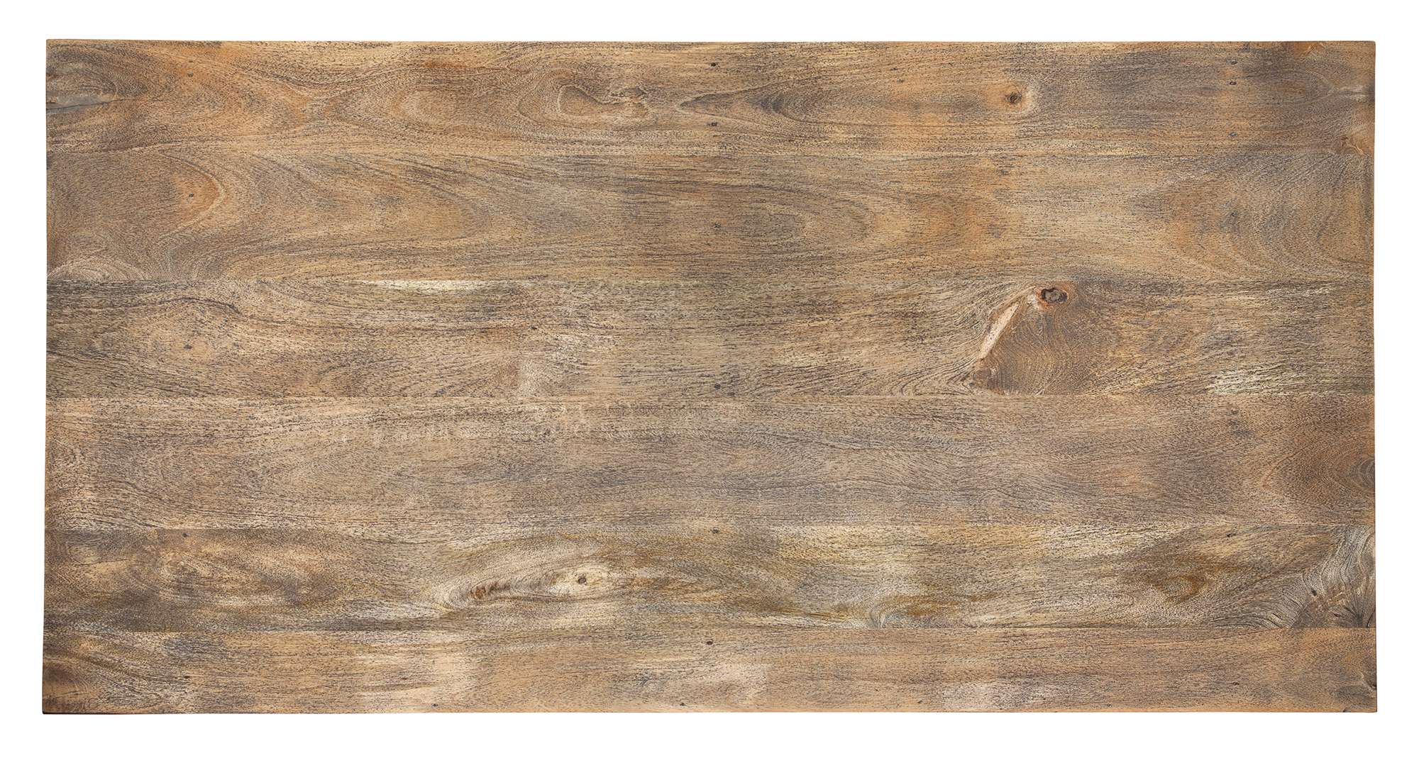 Desk tabletop with select solids and veneers, Santa Cruz finish, showing natural wood grain and texture details