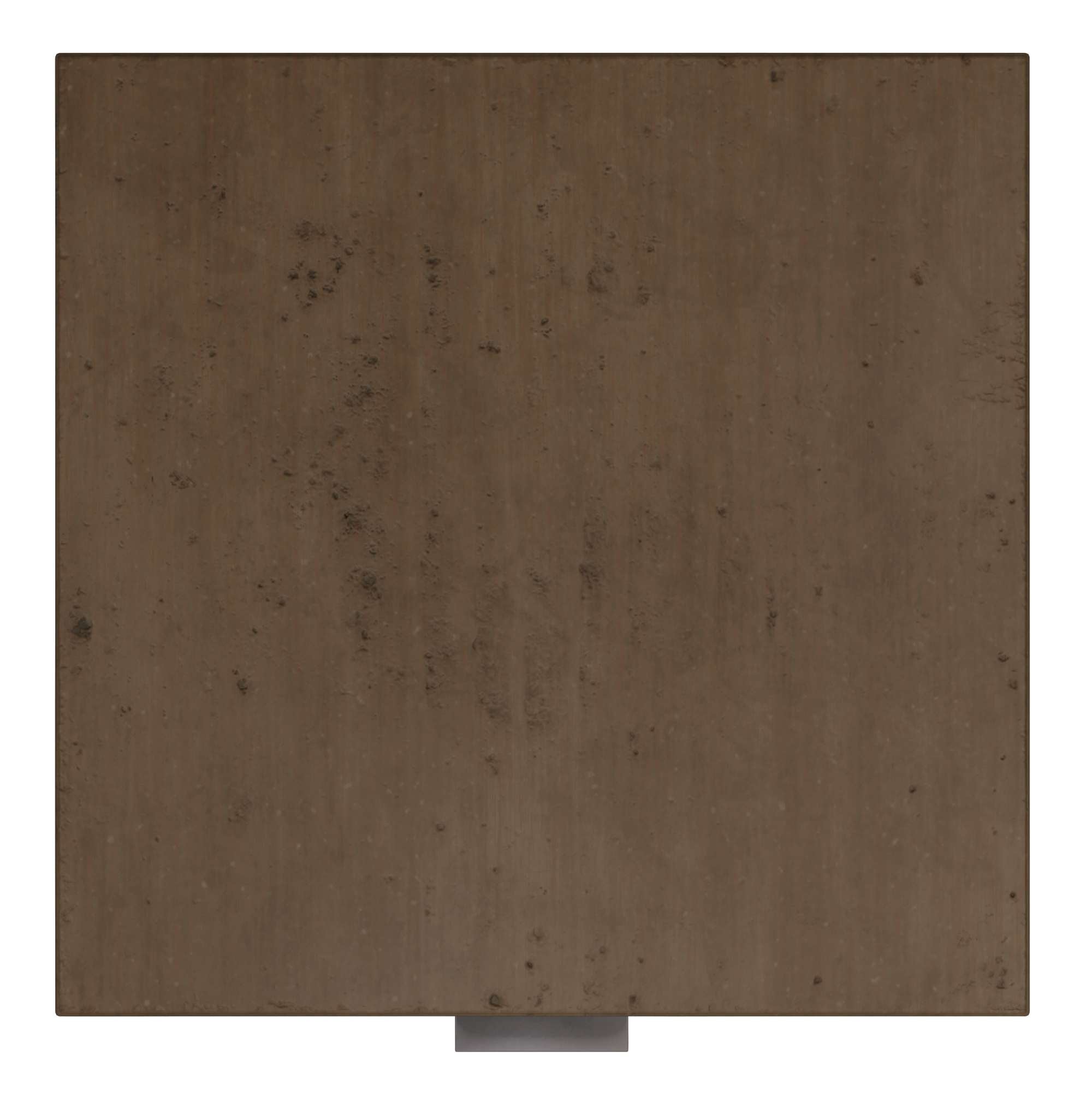 Top view of organic living file cabinet with smooth brown wood finish and subtle natural texture details