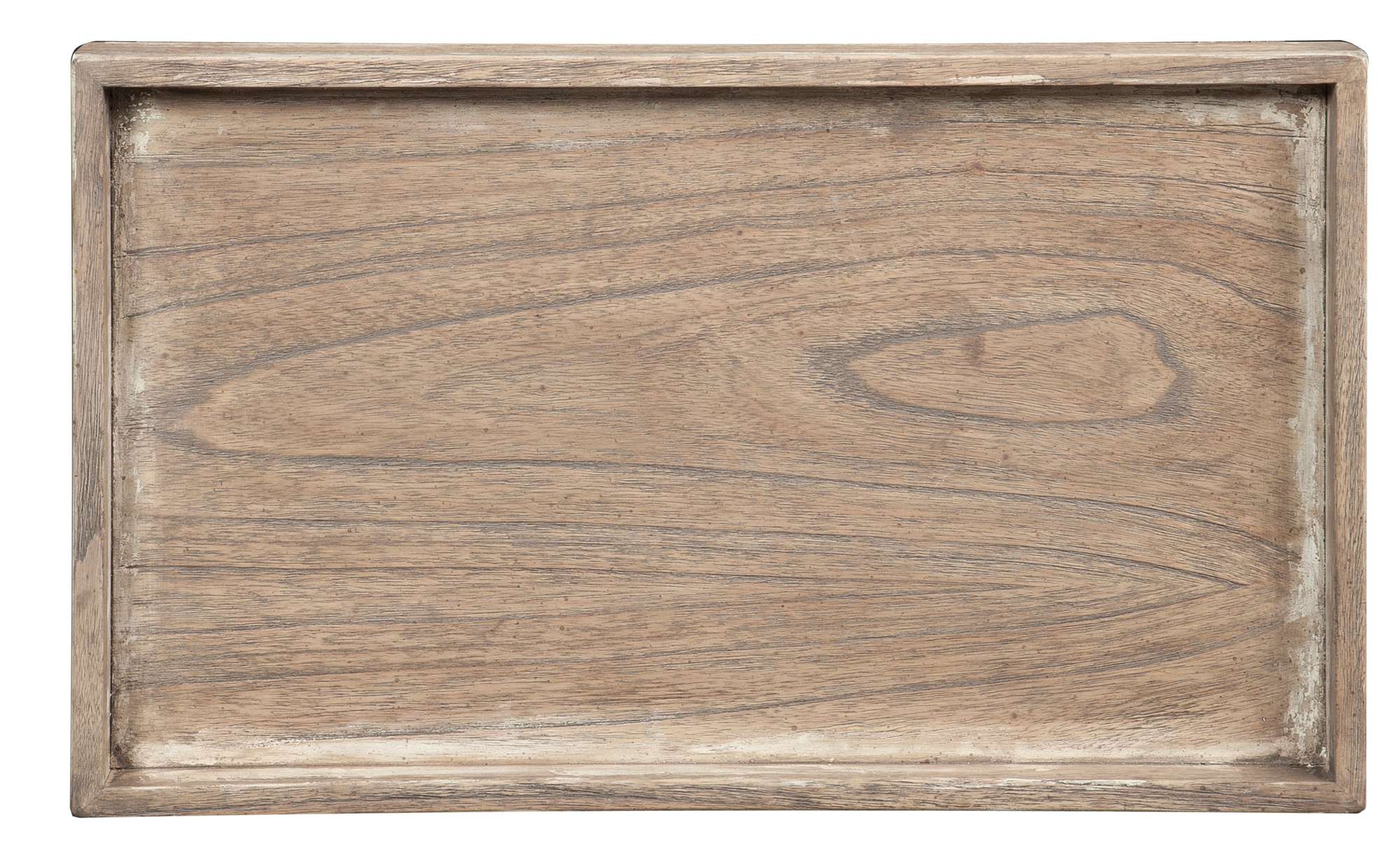 Rectangular wooden tray with natural wood grain and sealed finish, featuring raised edges for secure carrying