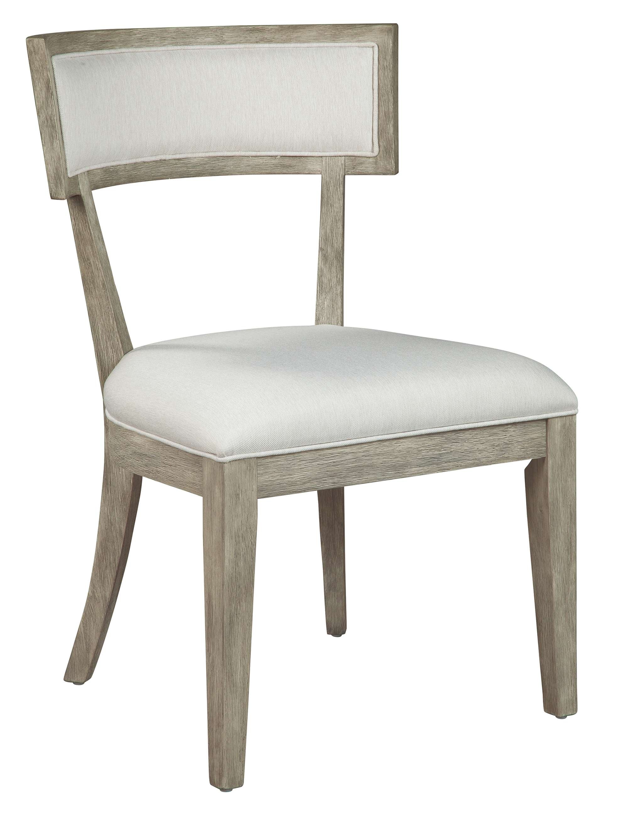 Bedford Park dining side chair with mango wood frame and light linen upholstered seat and backrest for refined seating