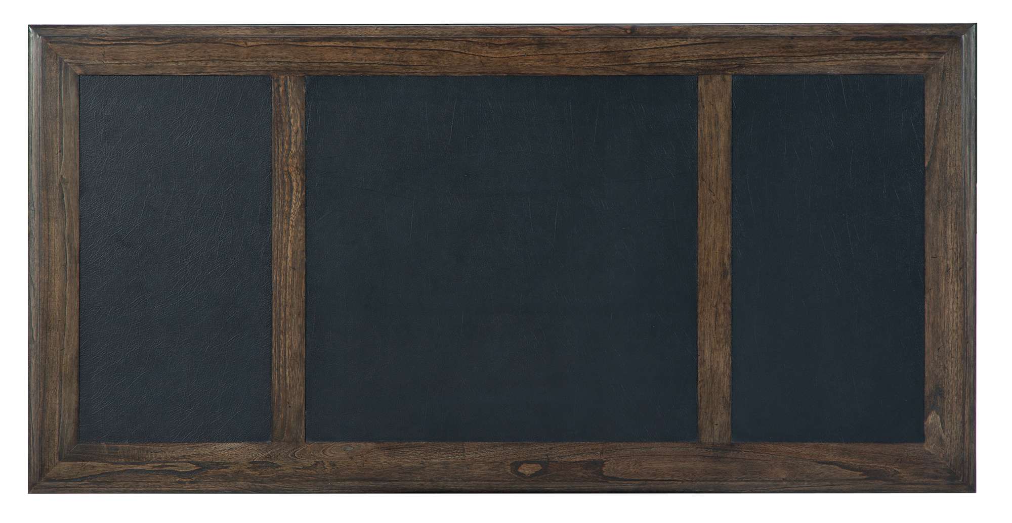 Wellington Estates Office Junior Executive Desk leather panel top with mindi veneer frame in dark finish