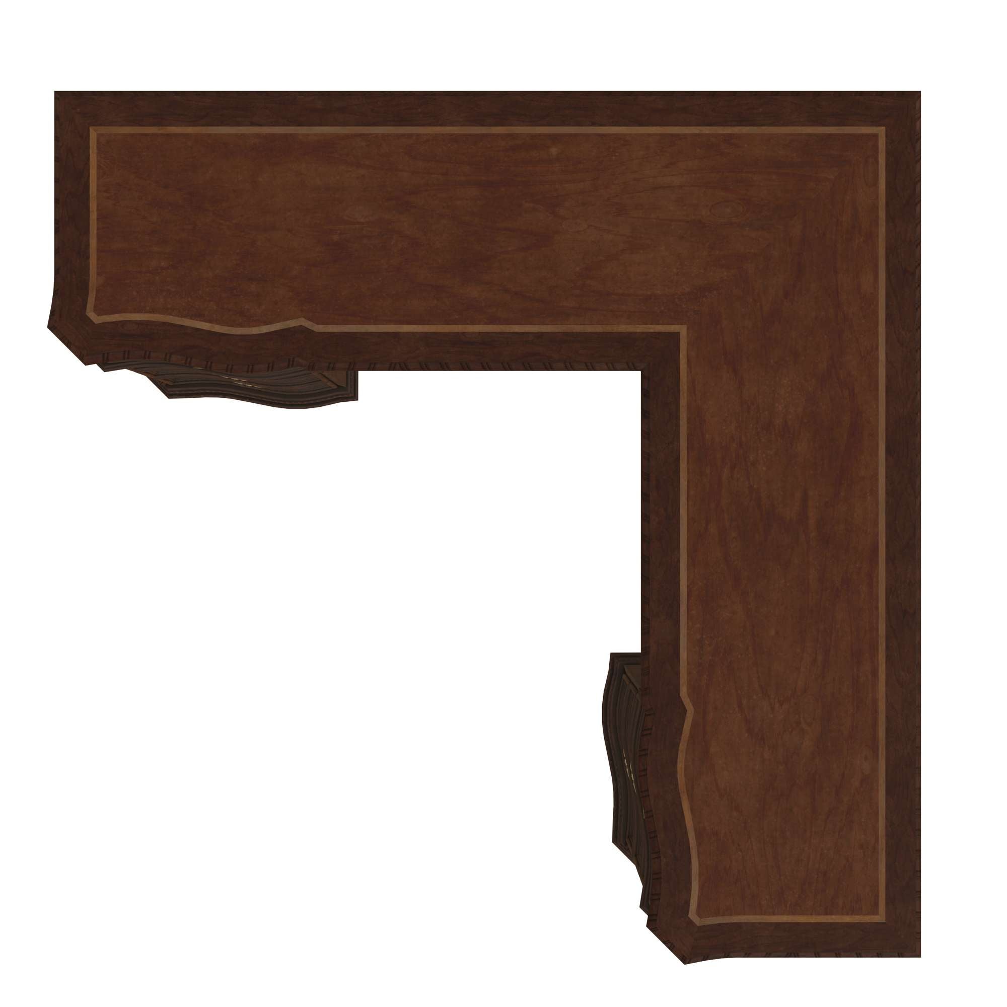Old World Walnut Burl Executive L-shape Desk