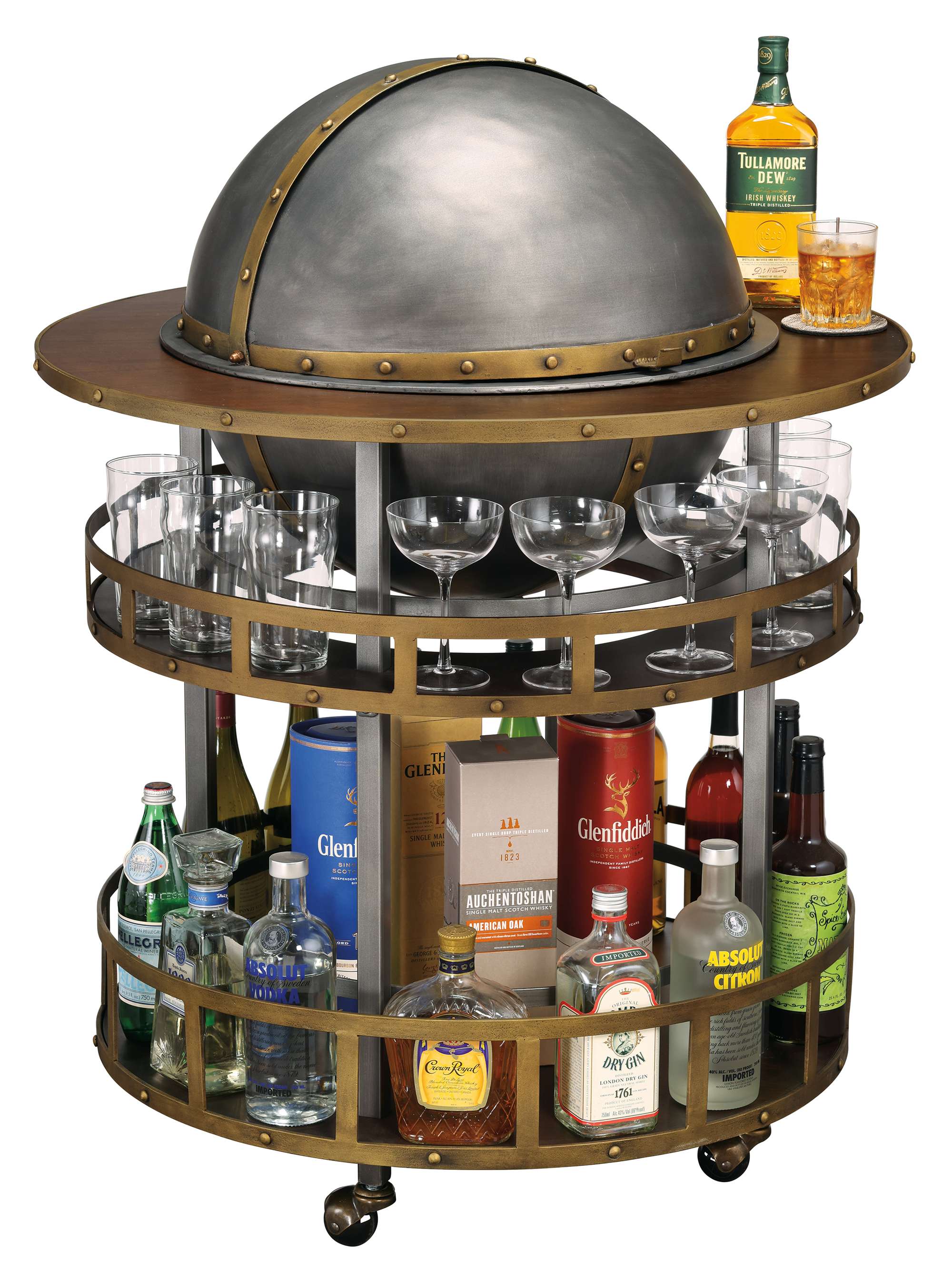 695330 Globe Bar Cart Hekman