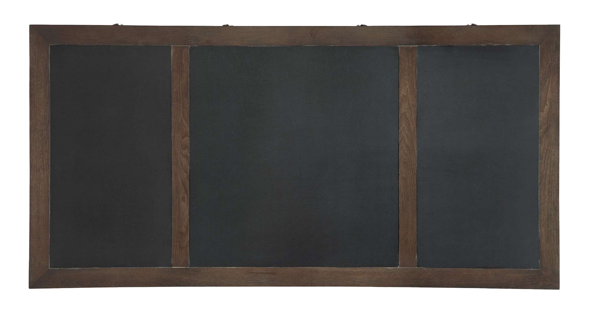 Urban Junior Executive Desk work surface with three wood-framed leather panels and select veneer and solids