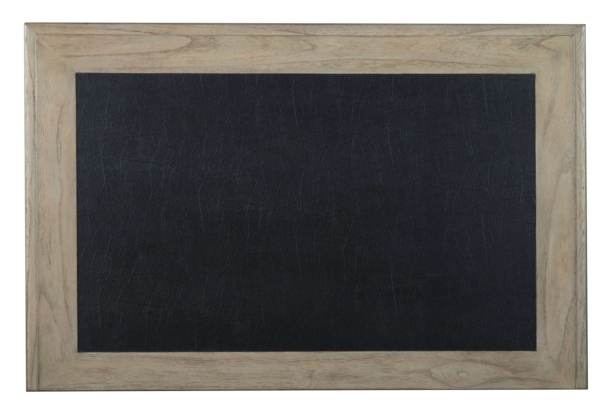 Wellington Estates Office Executive File Cabinet top surface with black leather panel and rustic mindi wood frame