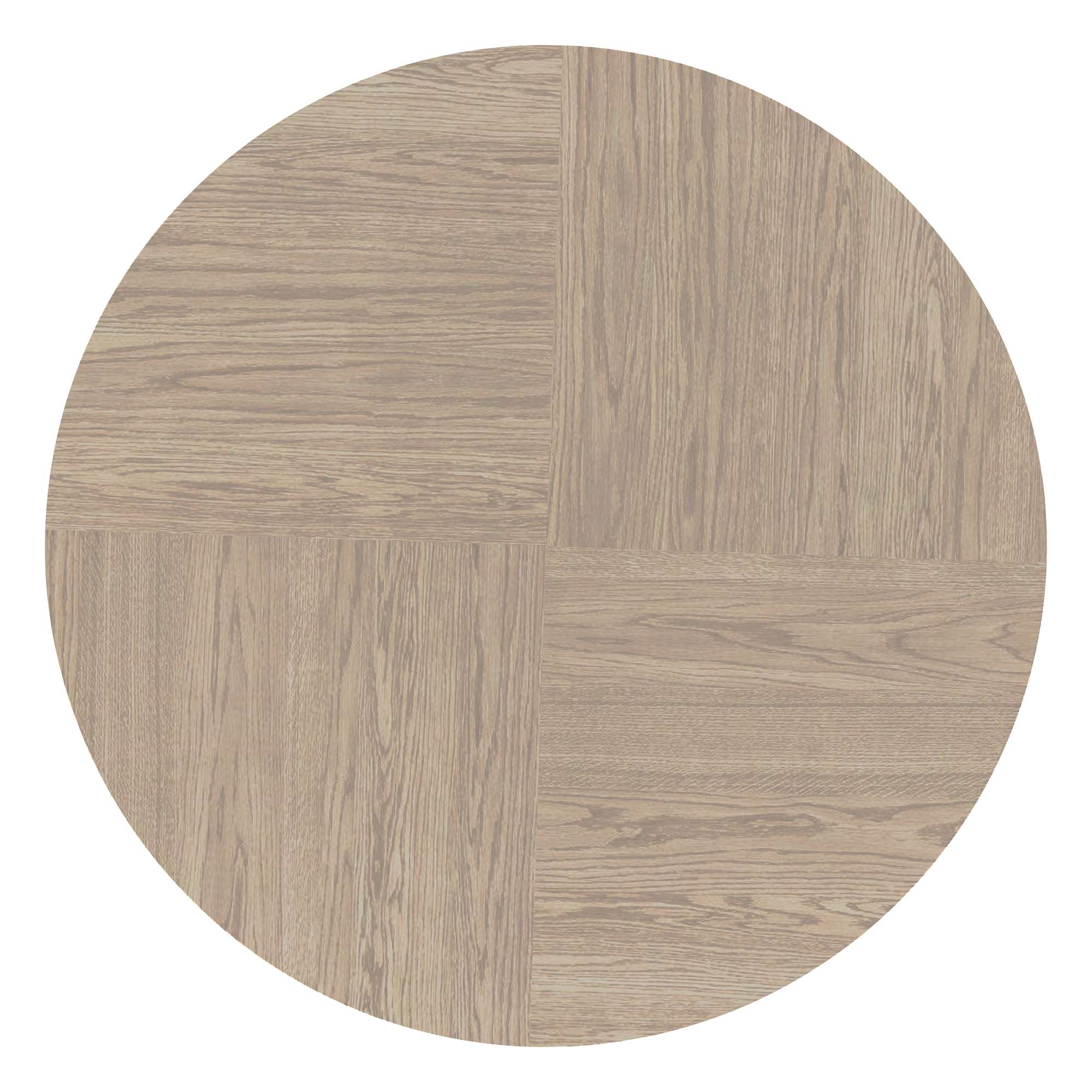 Round Mayfield End Table top with parquet veneer pattern in soft translucent gray oak finish