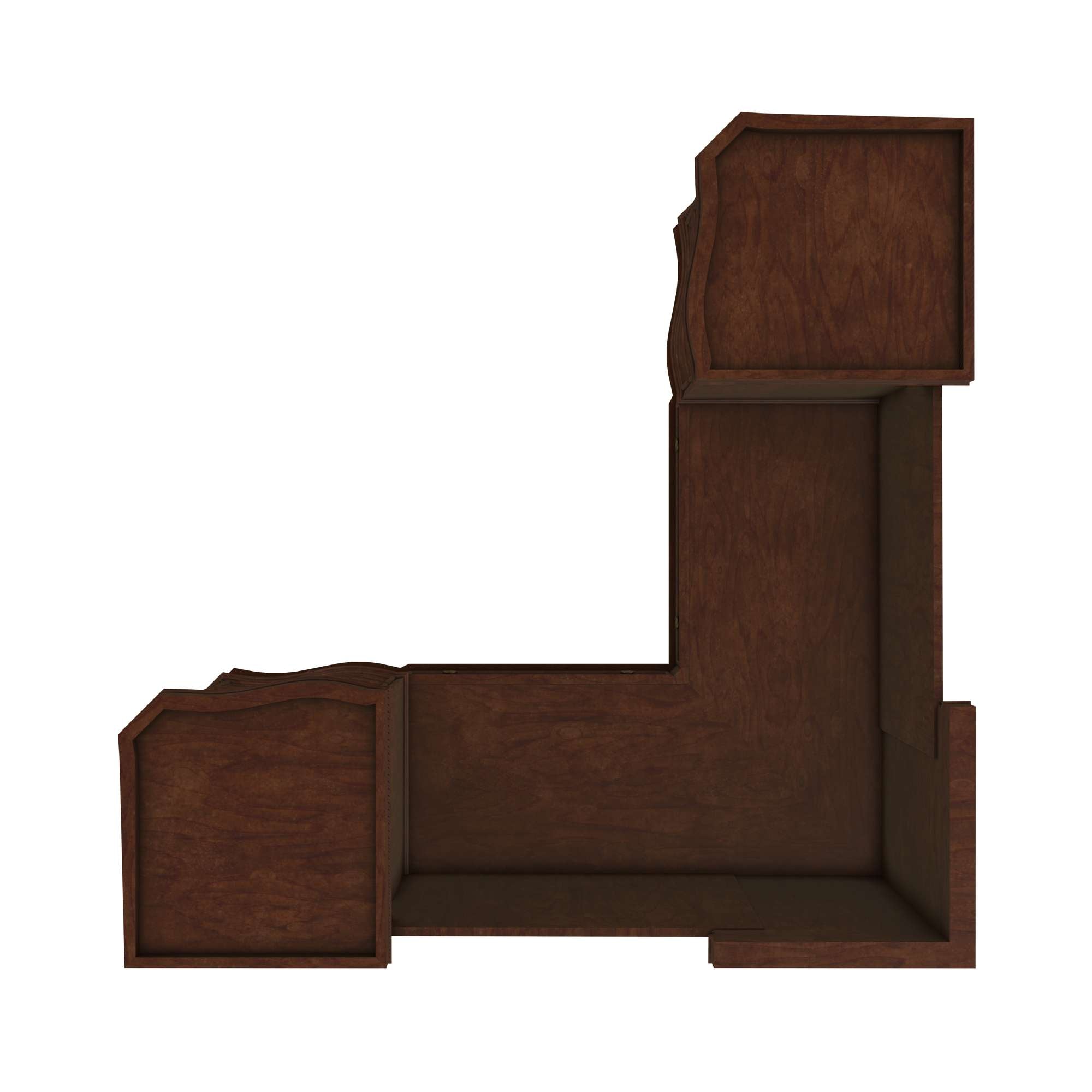 Old World Walnut Burl Executive L-shape Desk