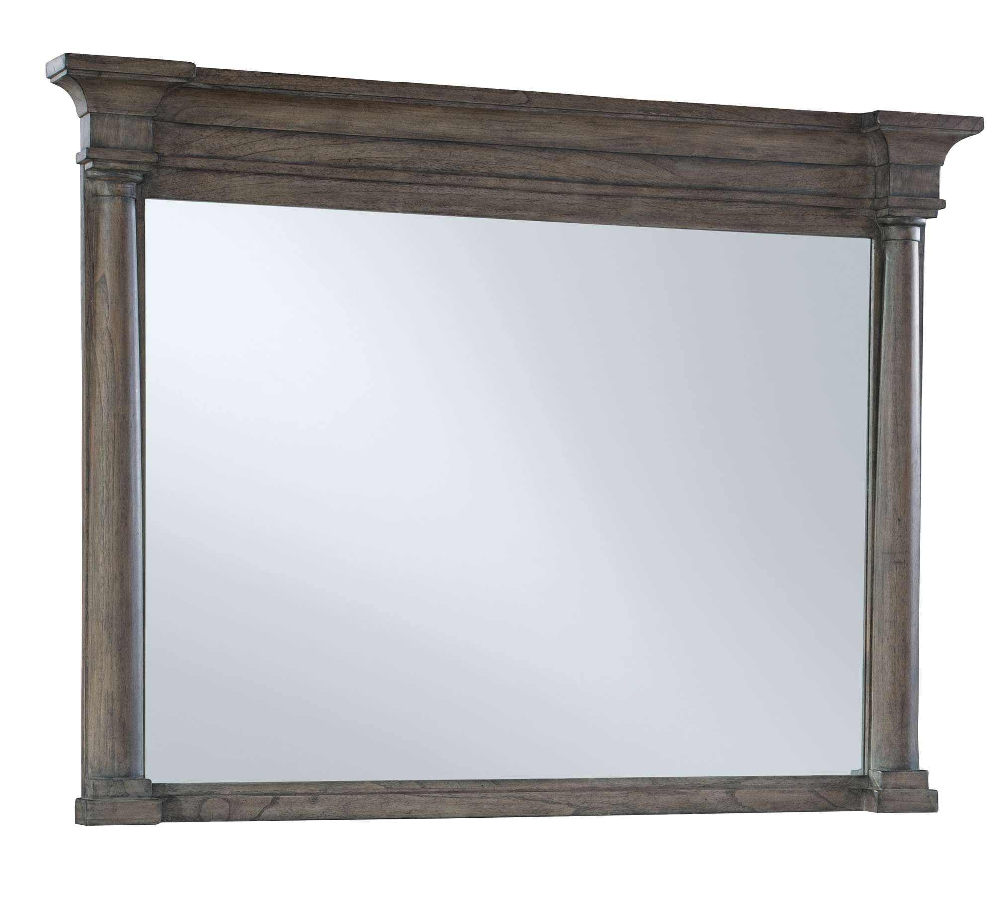 Lincoln Park beveled glass mirror with select solids and veneers, decorative molding, and Lincoln Park finish, 48.25" wide