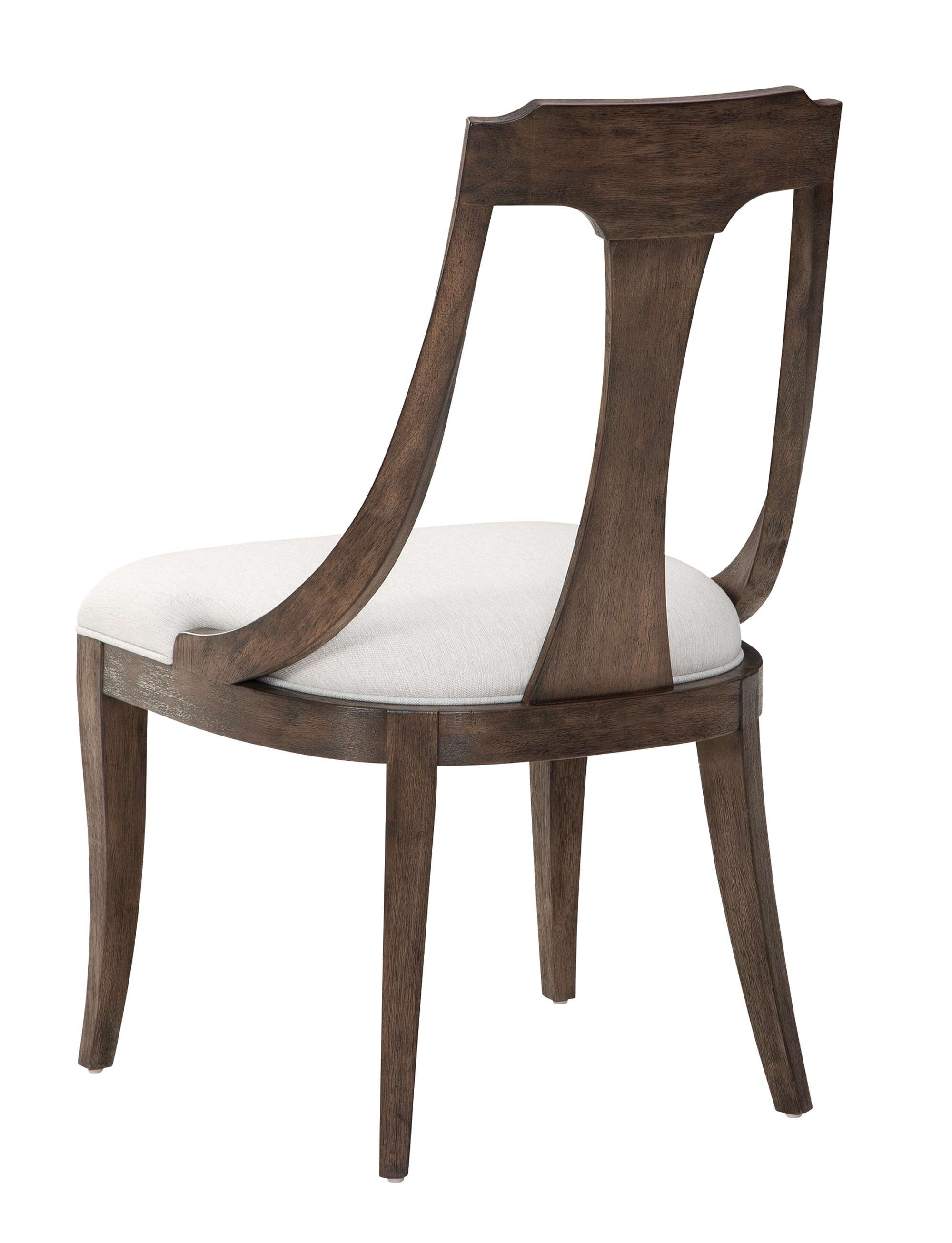 Wellington Estates dining arm chair with heavy weight linen upholstery, select solid wood, and java finish back and frame