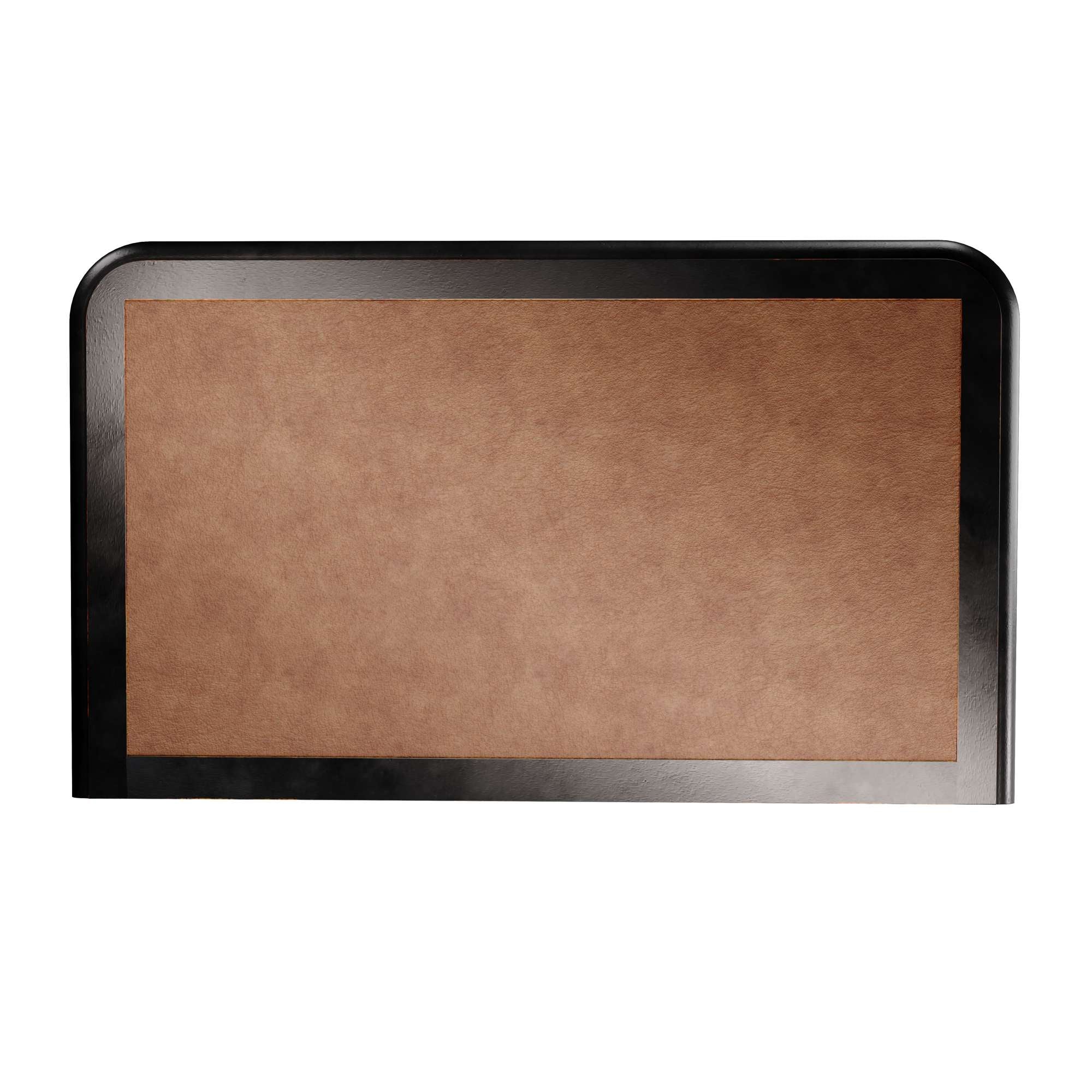 Leather top with blind tooling, framed by dark wood in Louis Philippe executive file cabinet design detail