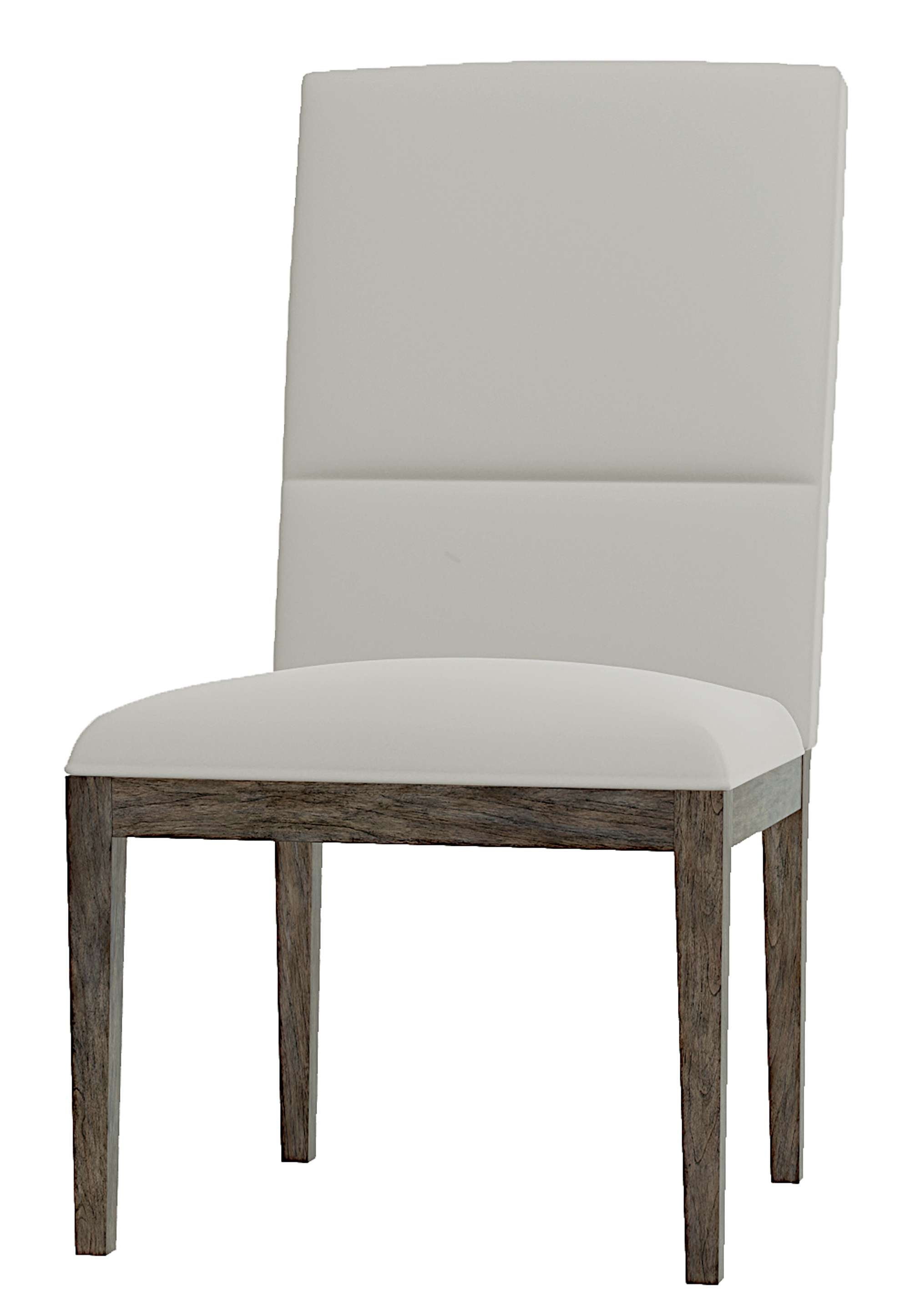 Arlington Heights dining side chair with heavy linen upholstery, tapered wood legs, and Arlington Heights finish