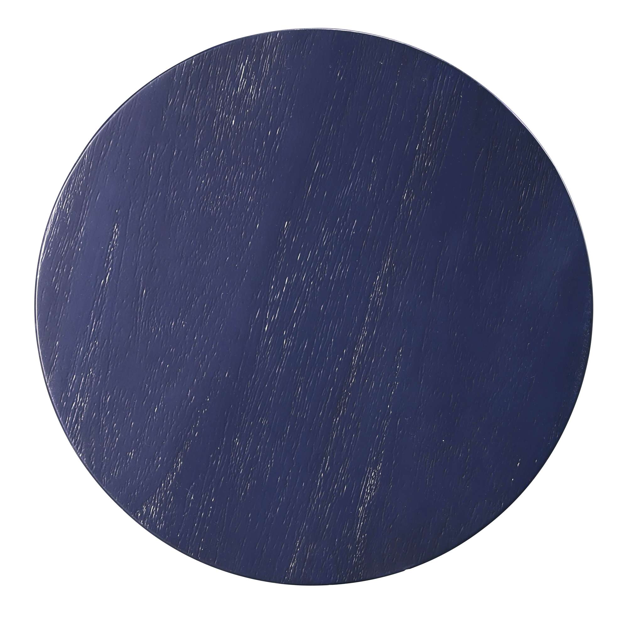Round Pedestal Table with smooth navy blue wood finish and subtle natural grain texture in classic round shape