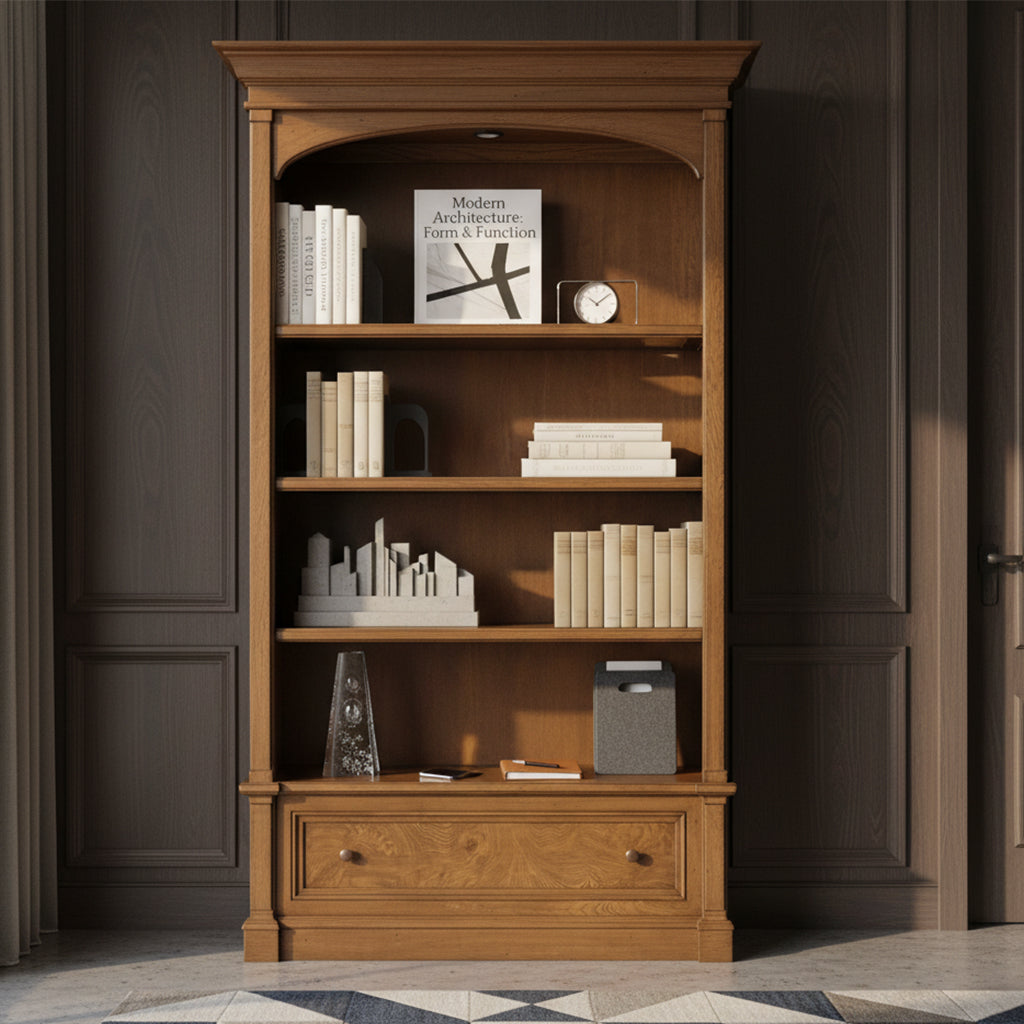 Urban Ash Burl Executive Center Bookcase