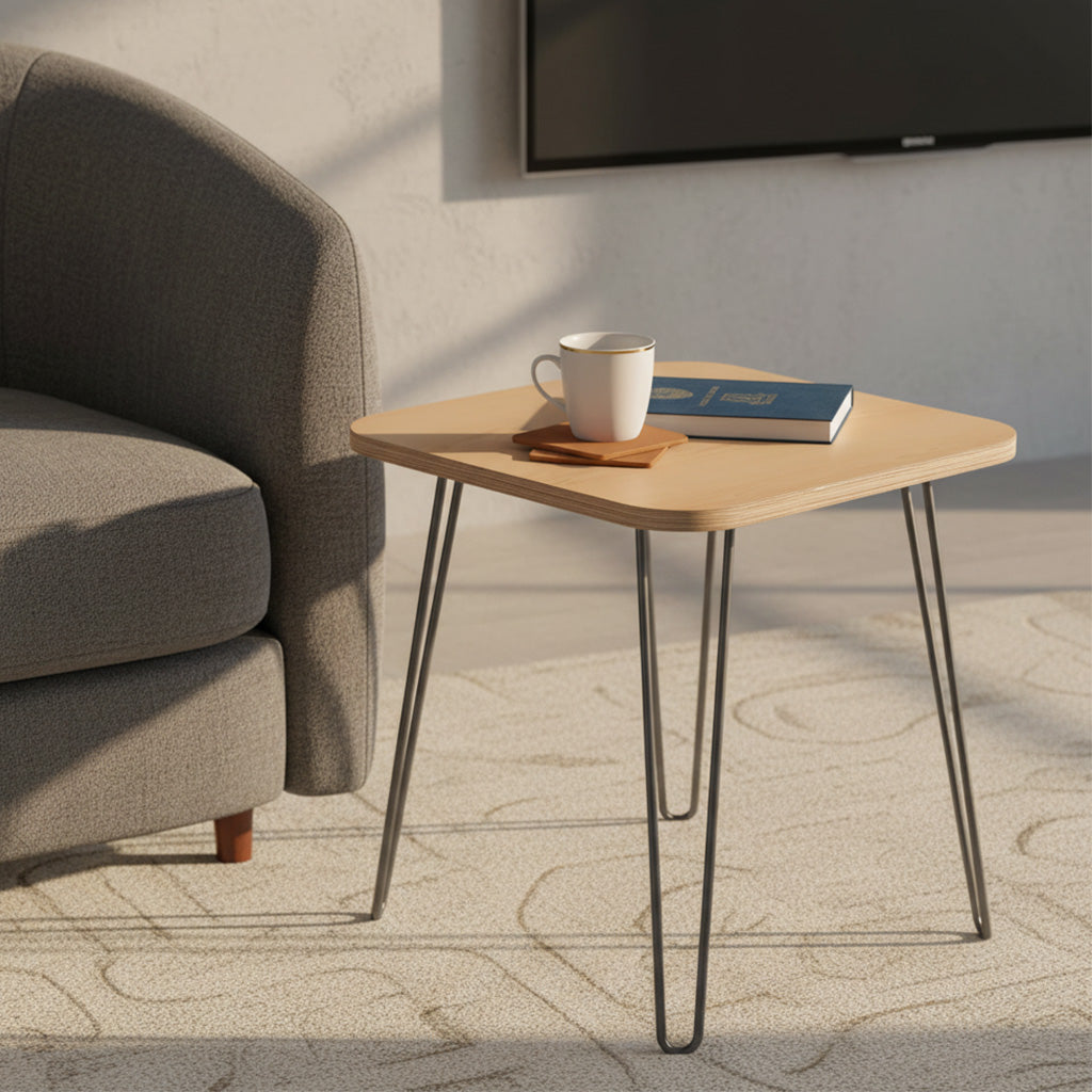 DesignerPly Radiused End Table: Natural Maple