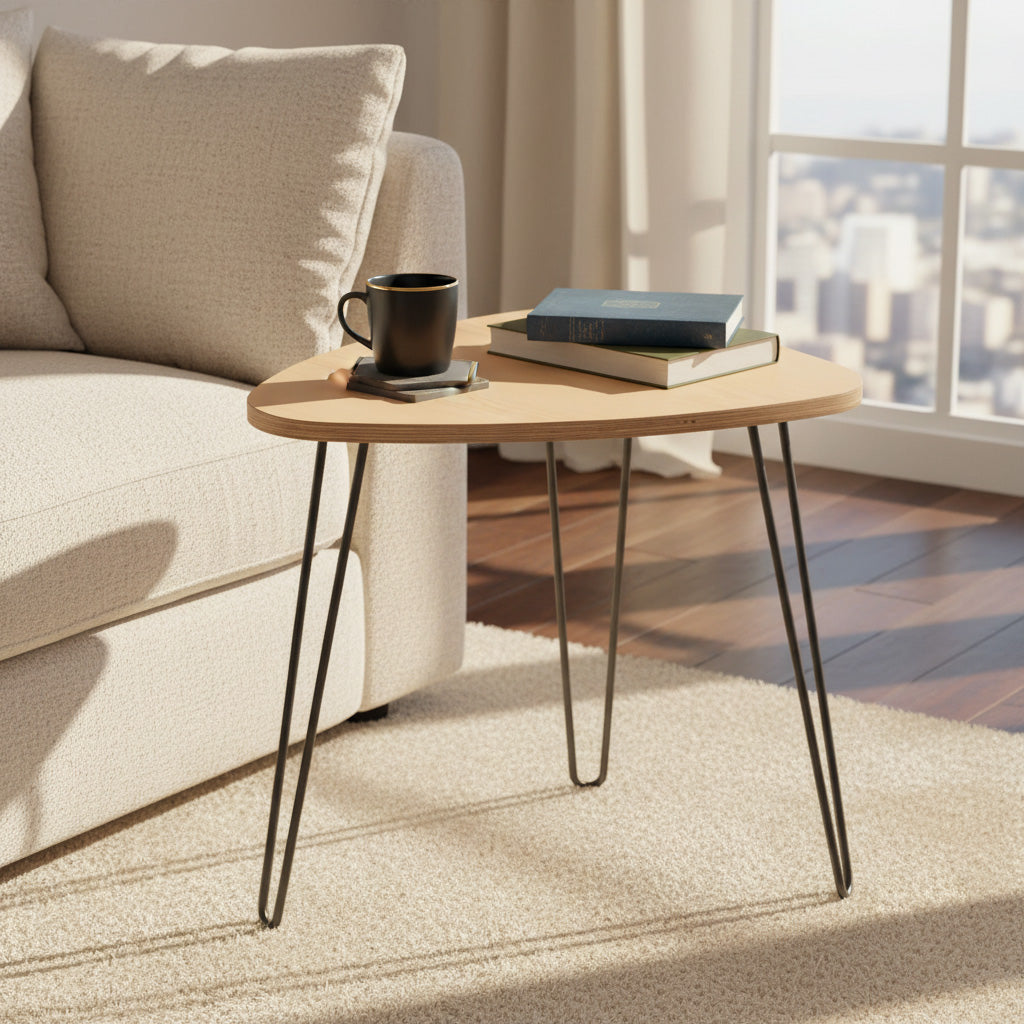 DesignerPly Triangle End Table: Natural Maple