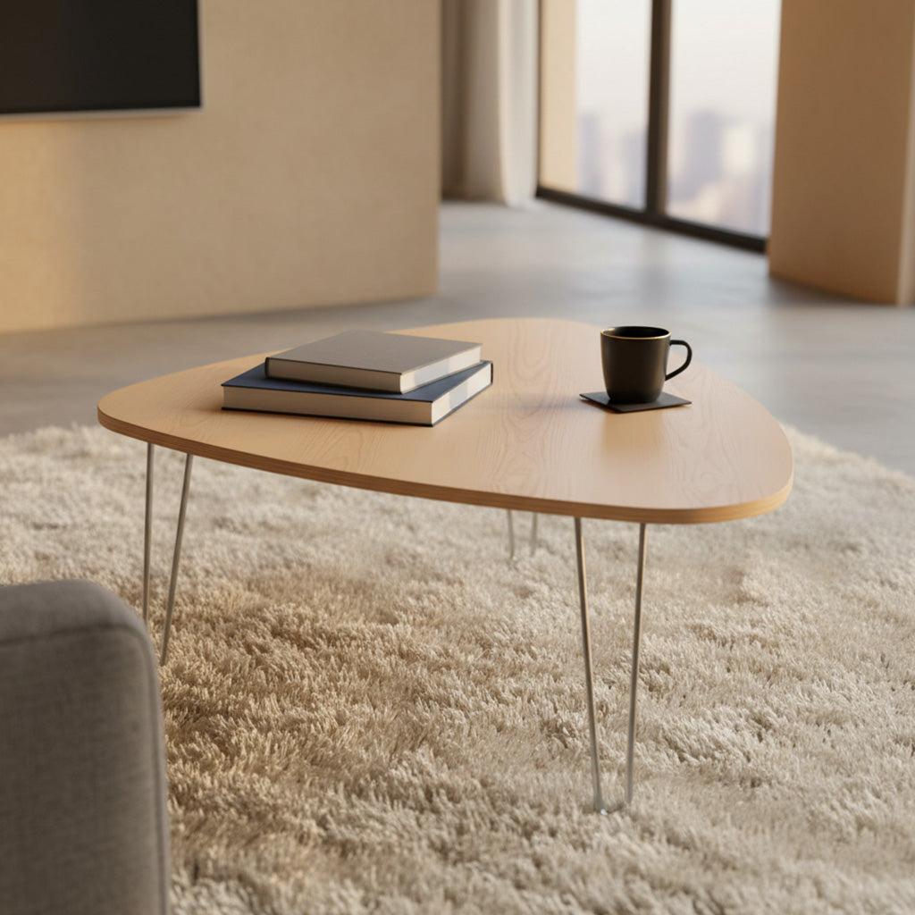 DesignerPly Triangle Coffee Table: Natural Maple