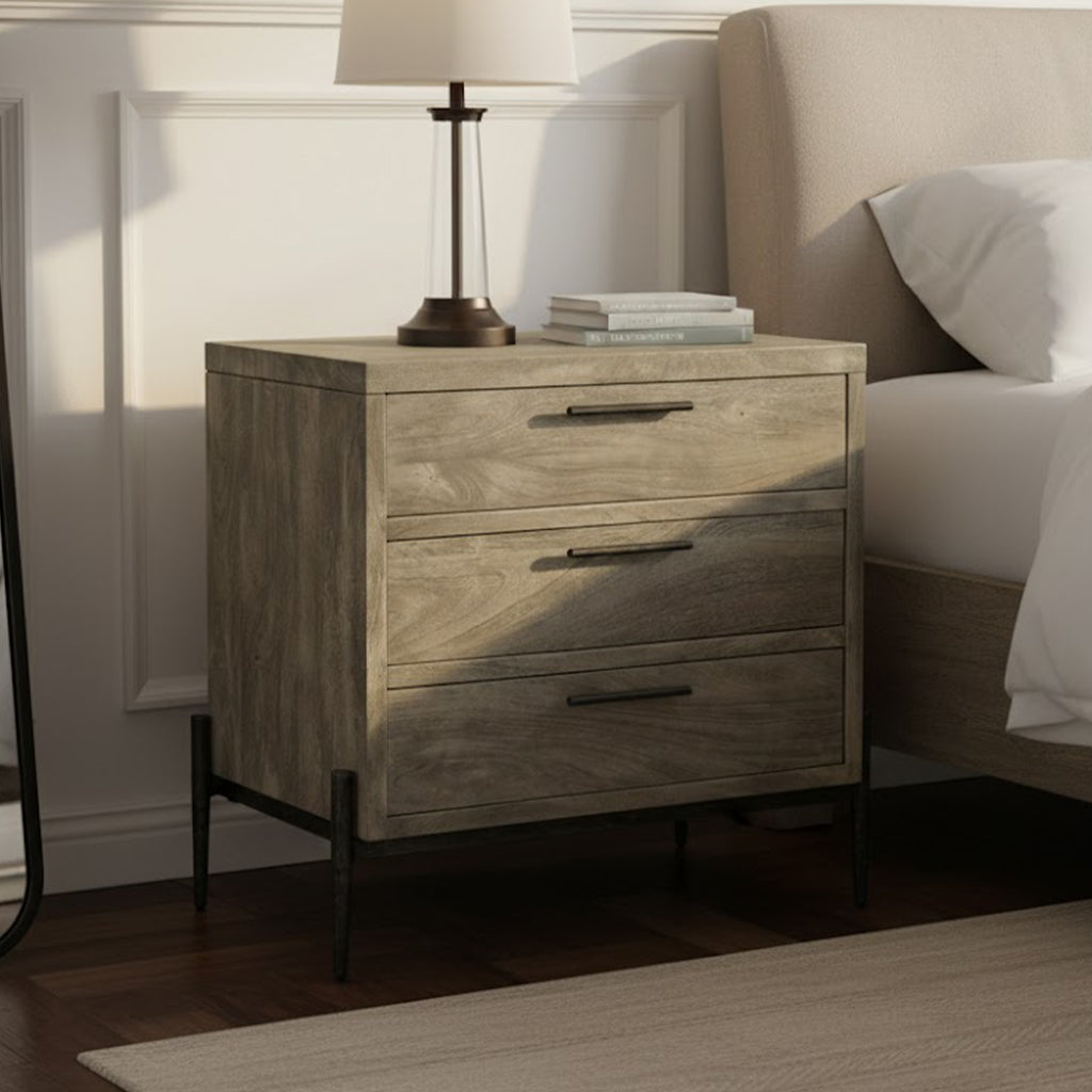 Bedford Park Three Drawer Nightstand