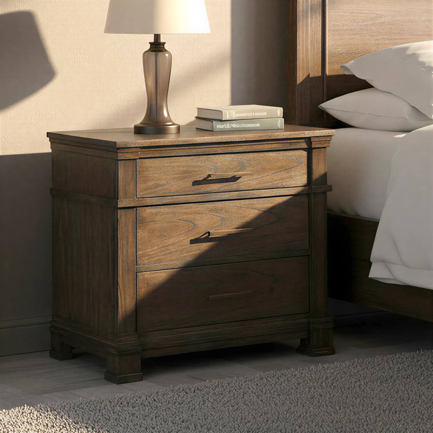 Linwood Three Drawer Nightstand