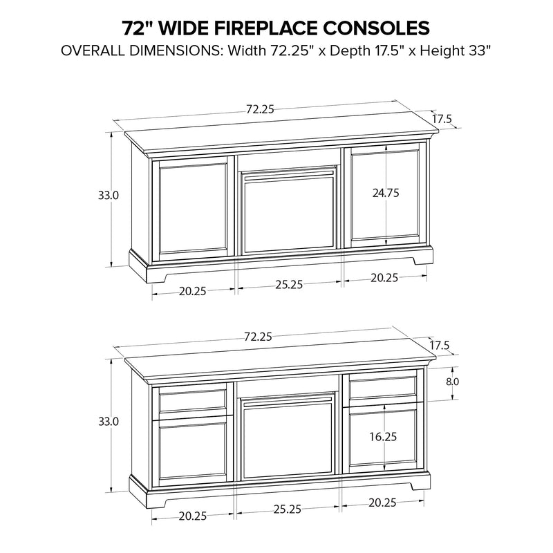 FP72J 72" Fireplace Console