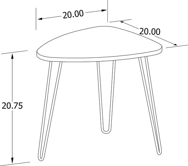 DesignerPly Triangle End Table: Matte Black