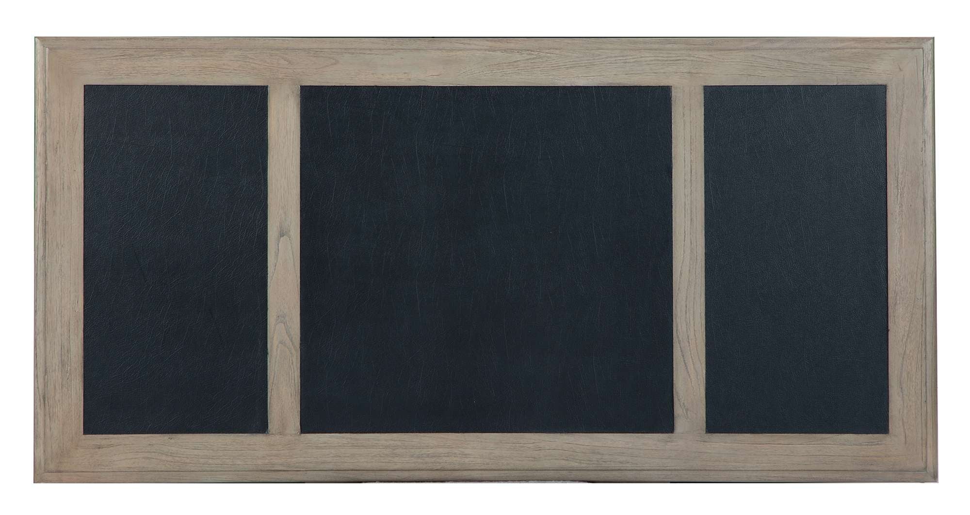 Wellington Estates Office Junior Executive Desk leather top with three panels, mindi veneers, and solid wood frame