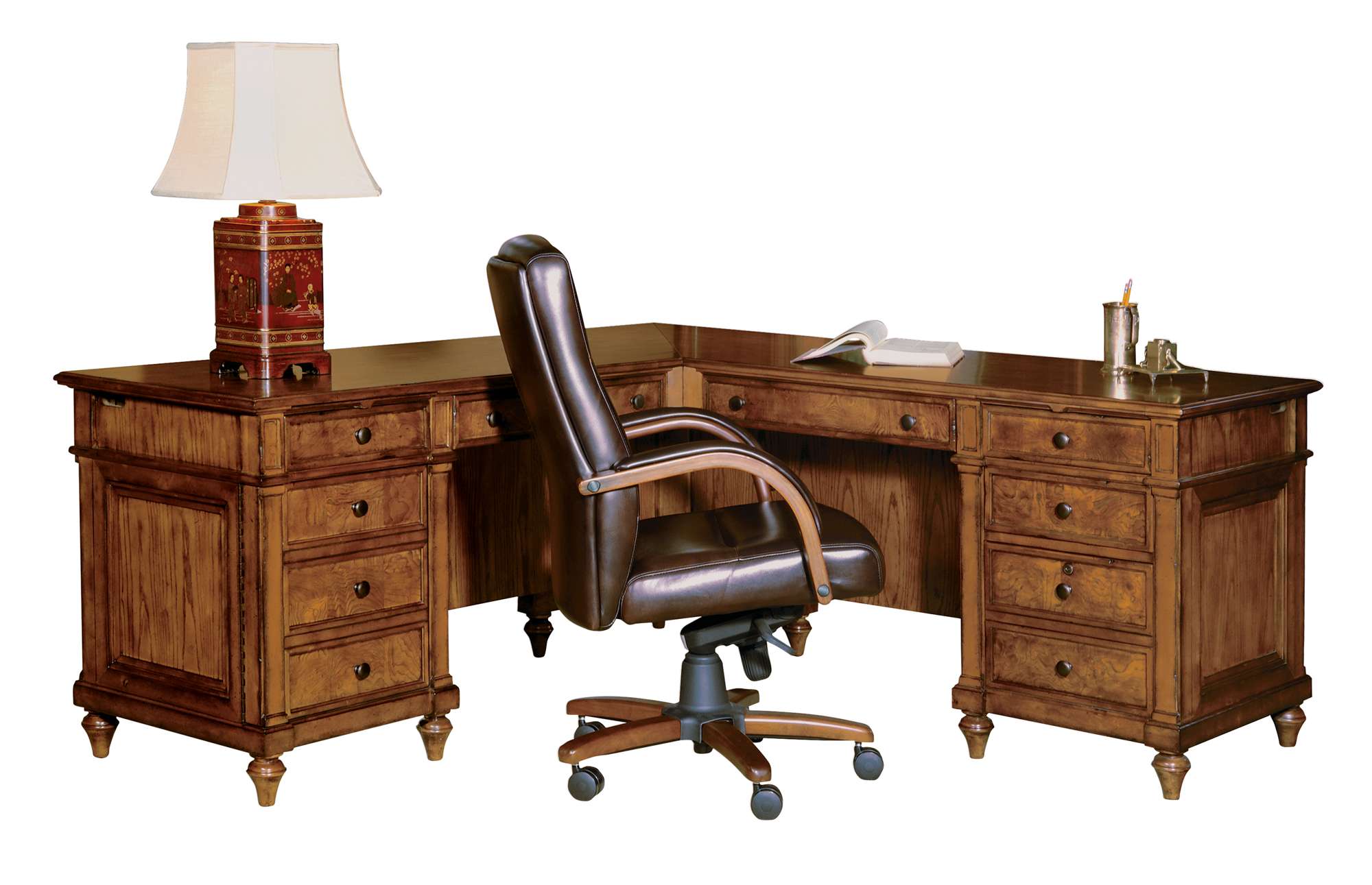 Urban Ash Burl Executive L-Desk