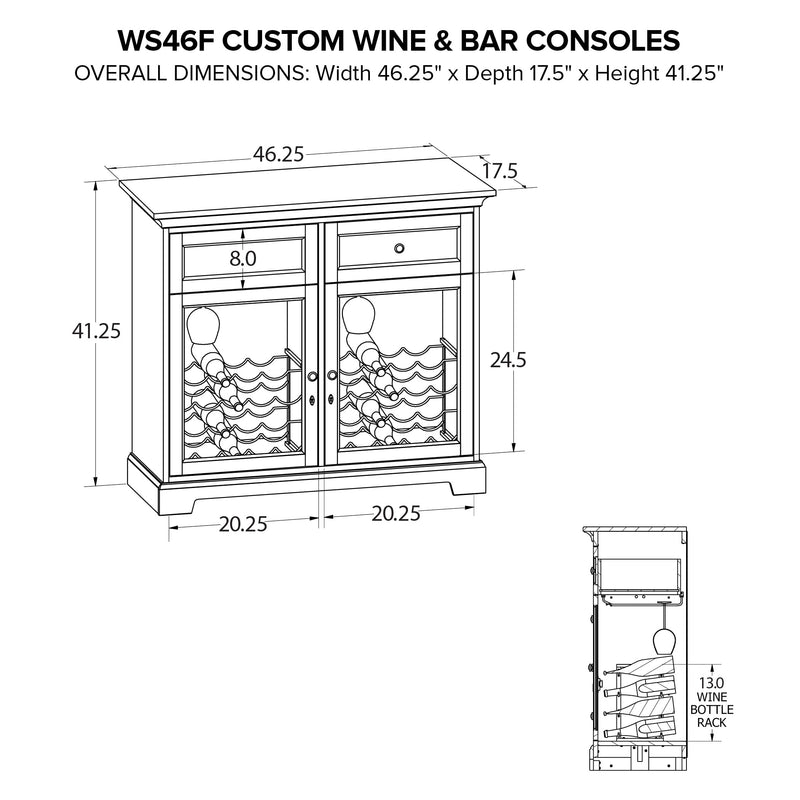 WS46F Custom Wine/Spirits Console