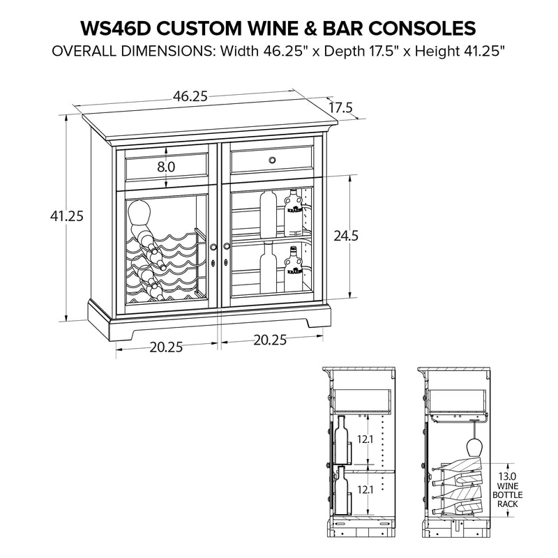 WS46D Custom Wine/Spirits Console