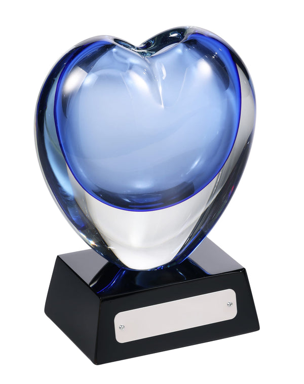 650187MM Blue Heart Bud Vase with Base