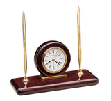 Rosewood Desk Set Tabletop Clock