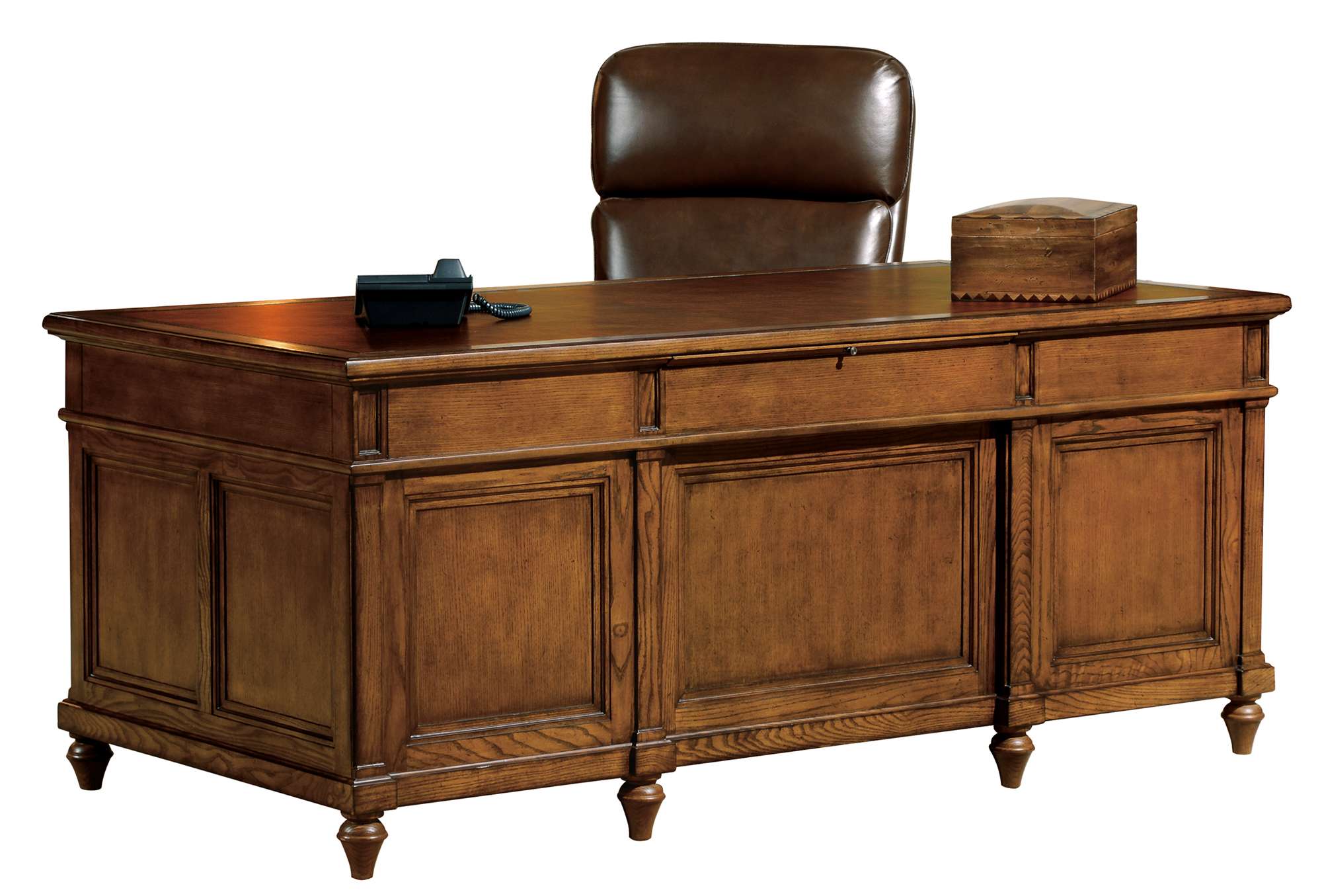 Urban Ash Burl Executive Desk