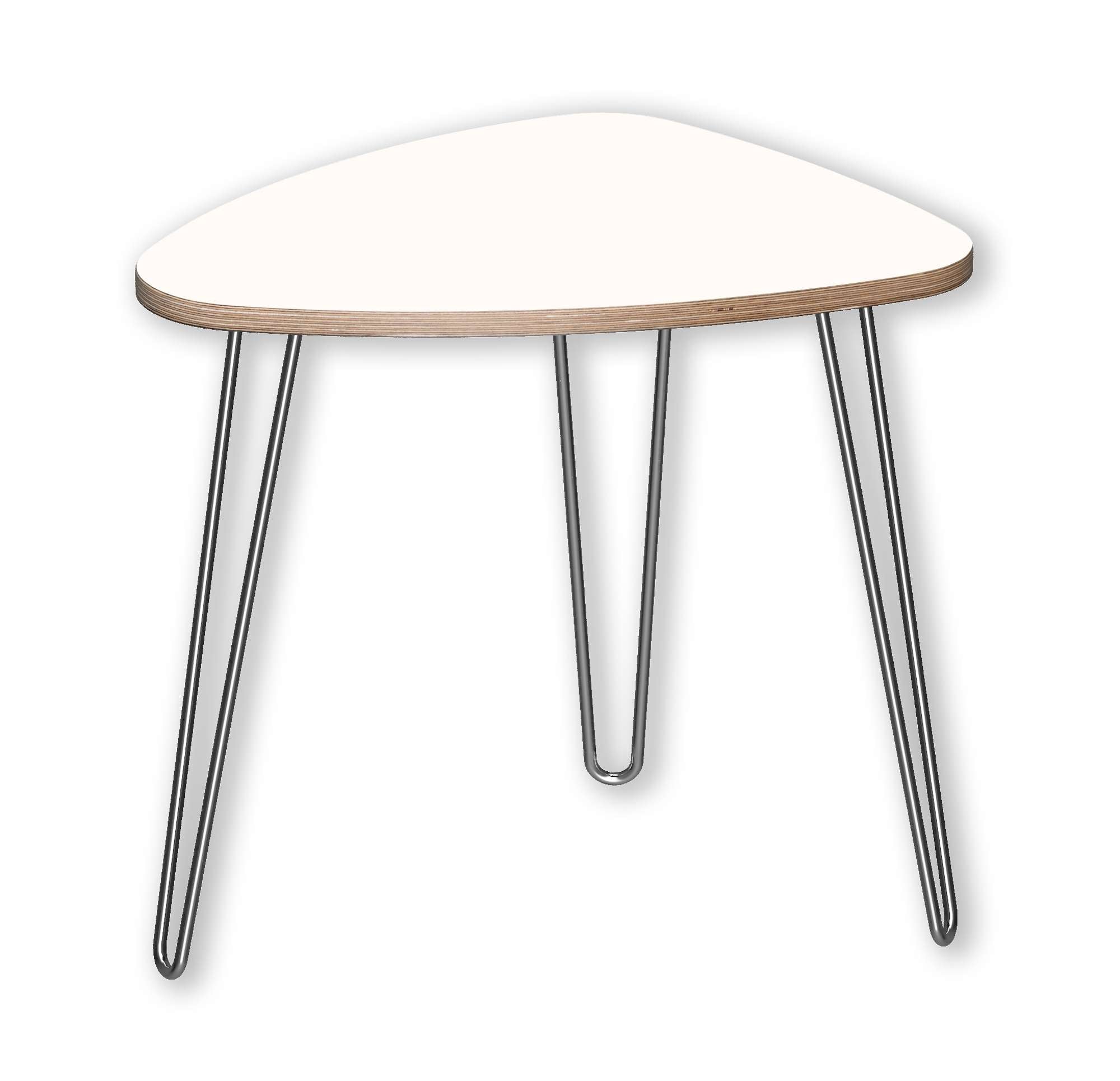 DesignerPly Triangle End Table: Designer White
