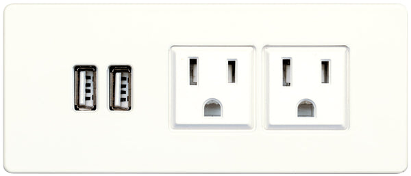 usb-power-hub-white-white-left-addon White Face Plate / White Outlet Left Facing
