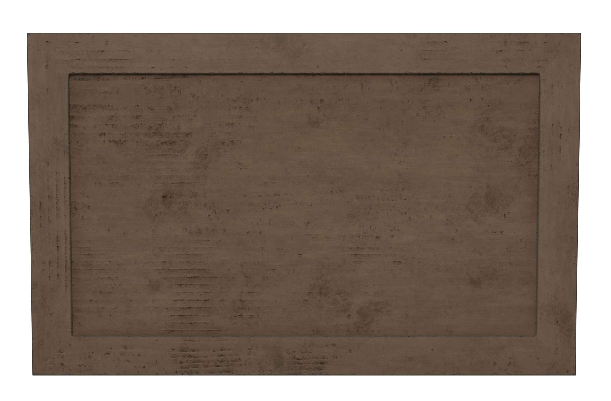 Rectangular wooden mirror frame with beveled edges and rustic brown finish, adding timeless elegance to any space