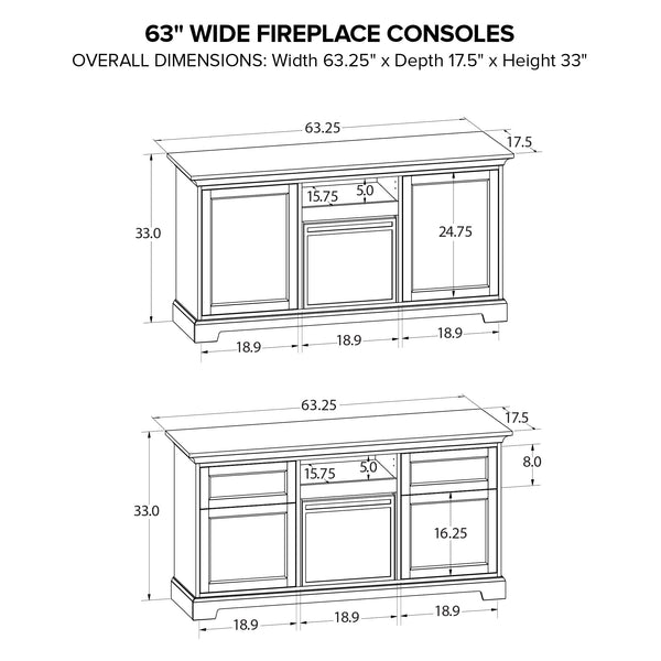 FP63E 63" Fireplace TV Console