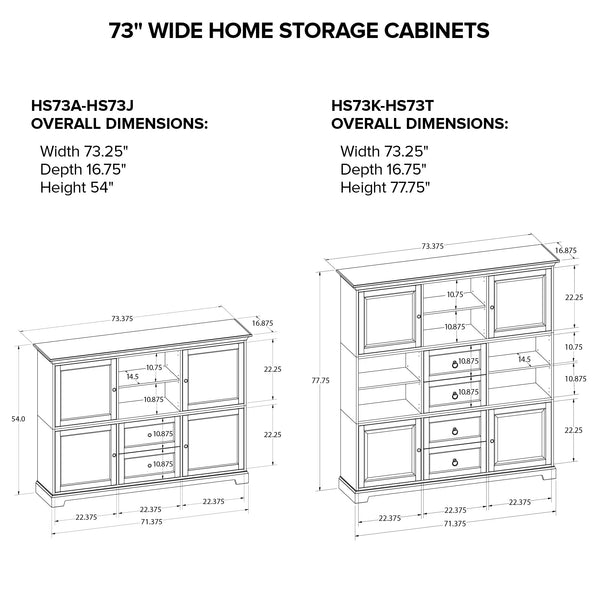 HS73L 73" Home Storage Cabinet