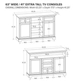 XT63M 63" Wide / 41" Extra Tall TV Console