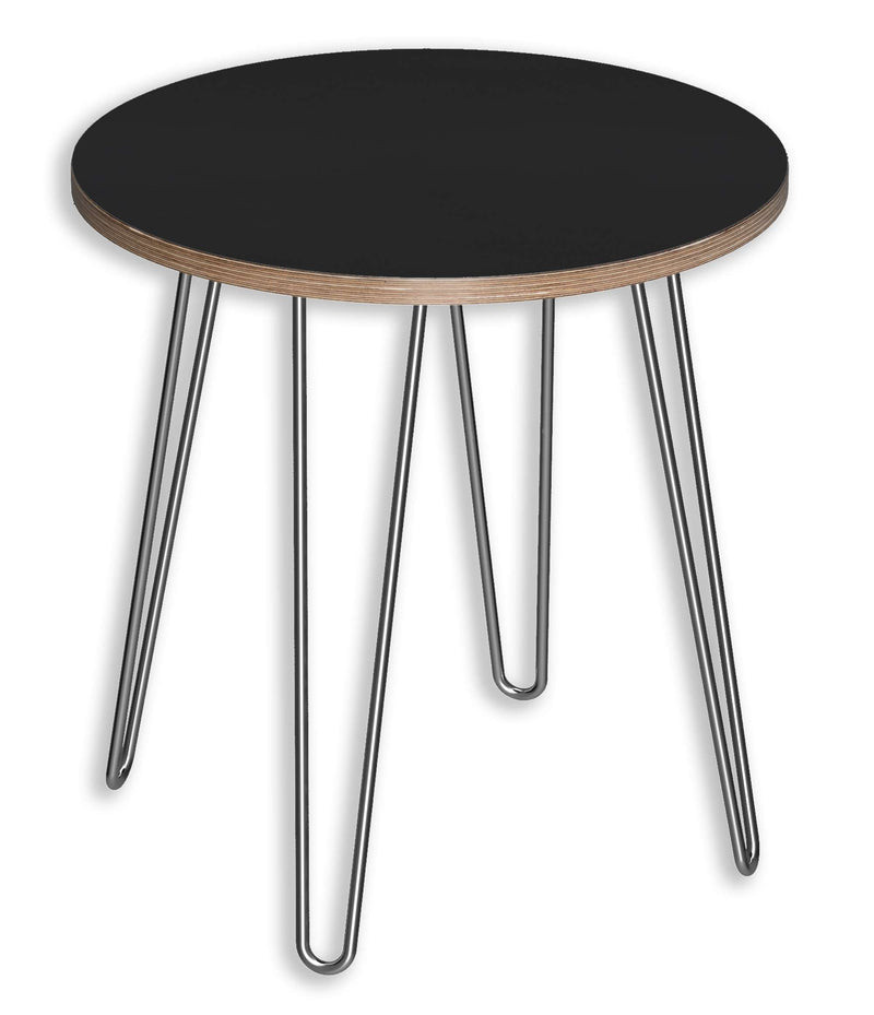 DesignerPly Round End Table: Matte Black