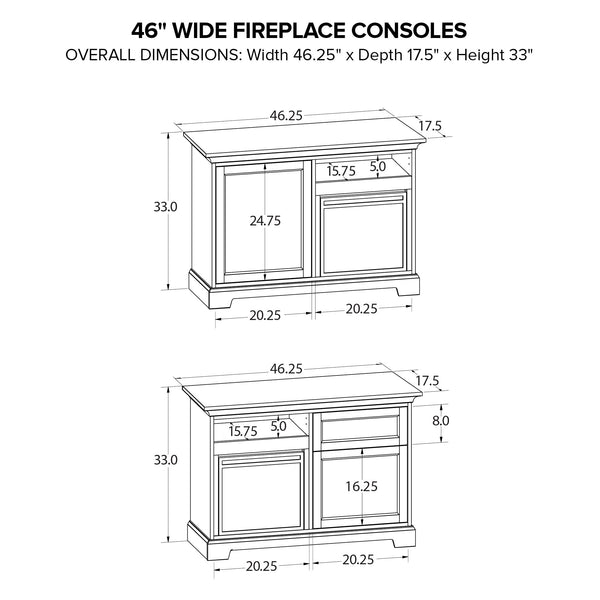 FP46B 46"Fireplace TV Console