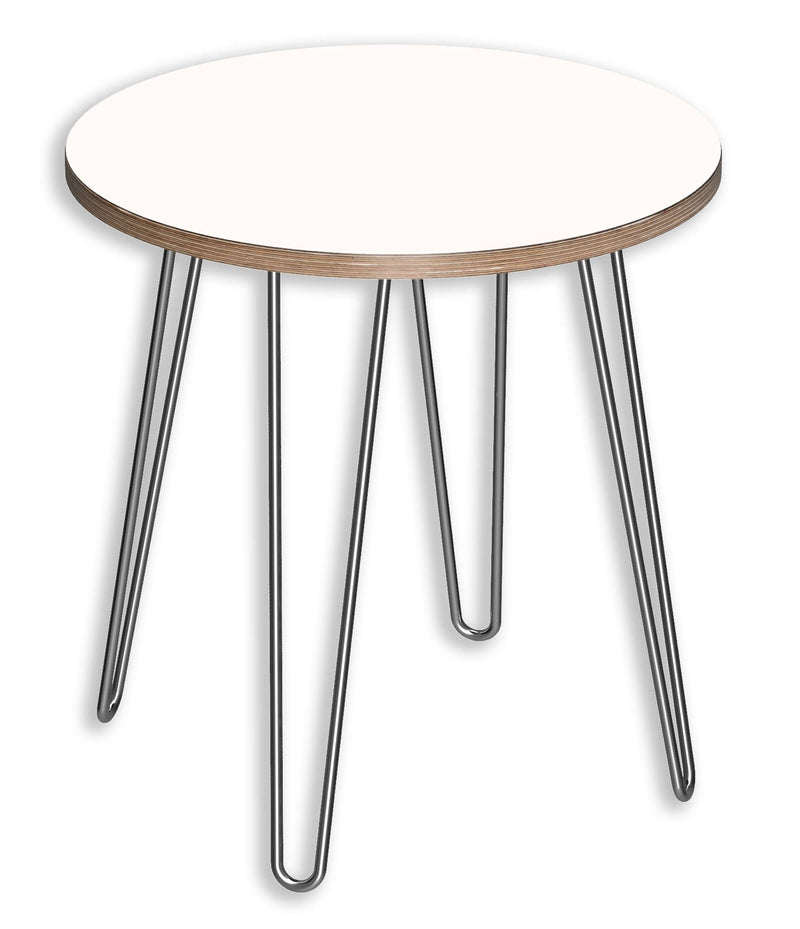 DesignerPly Round End Table: Designer White