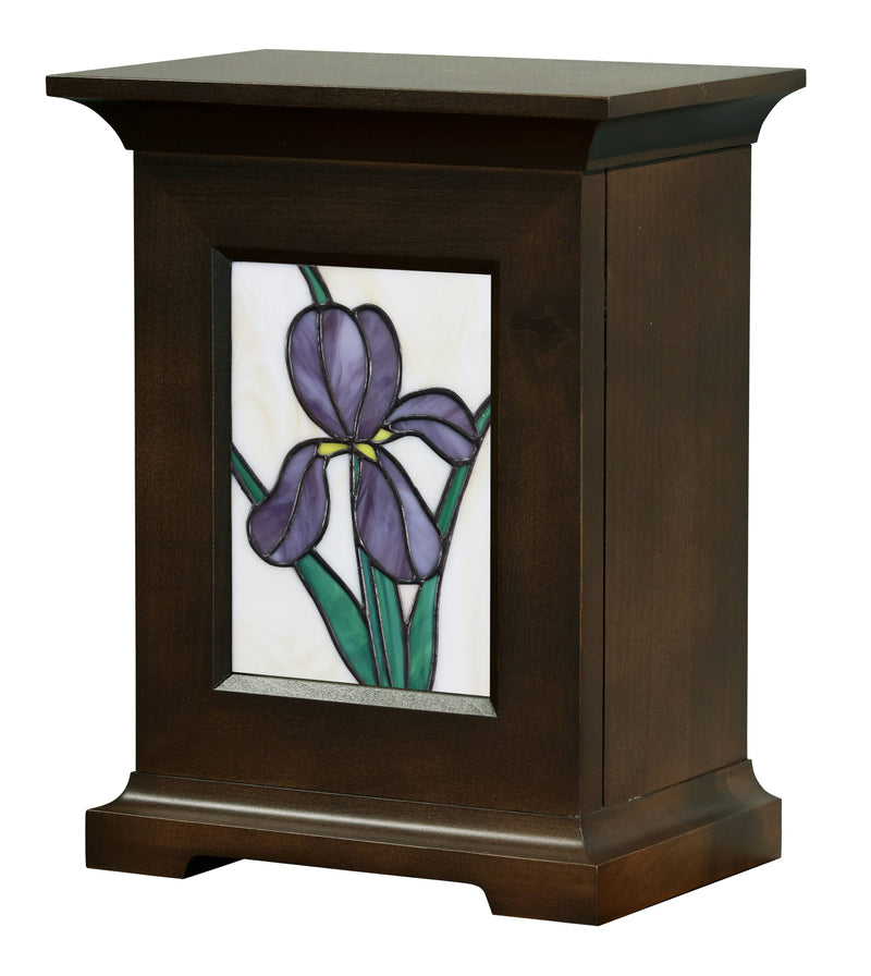 800255 Transitions Urn with Purple Iris Stained Glass Insert