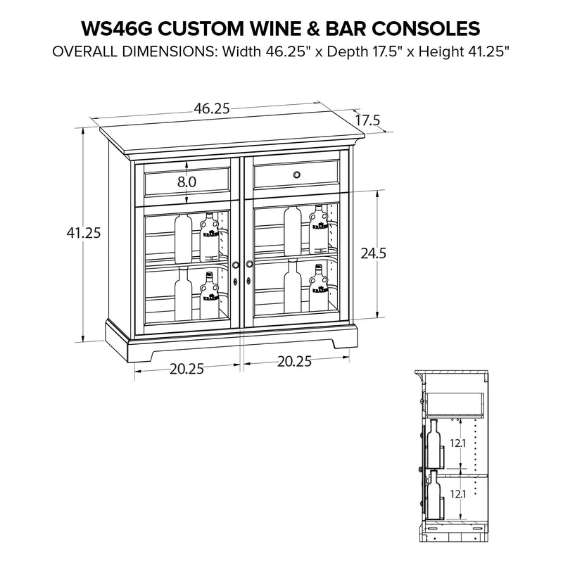 WS46G Custom Wine/Spirits Console